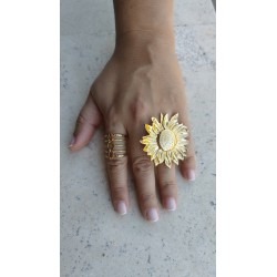 Anillo flor dorada 2