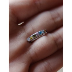 Pendiente arcoíris plateado 2