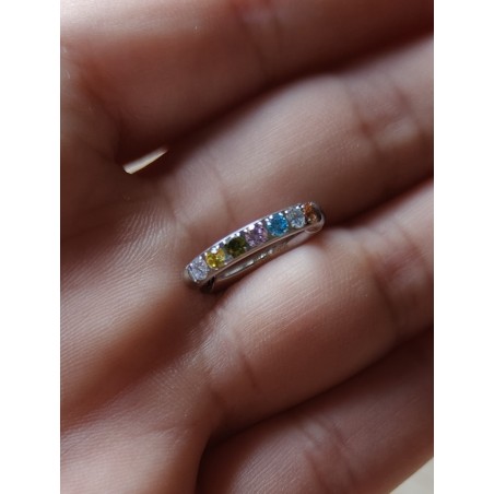 Pendiente arcoíris plateado